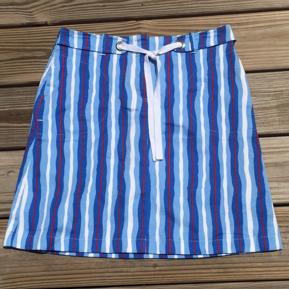 Red White Blue Skirt vertical stripes Mountain Lake sz 6P